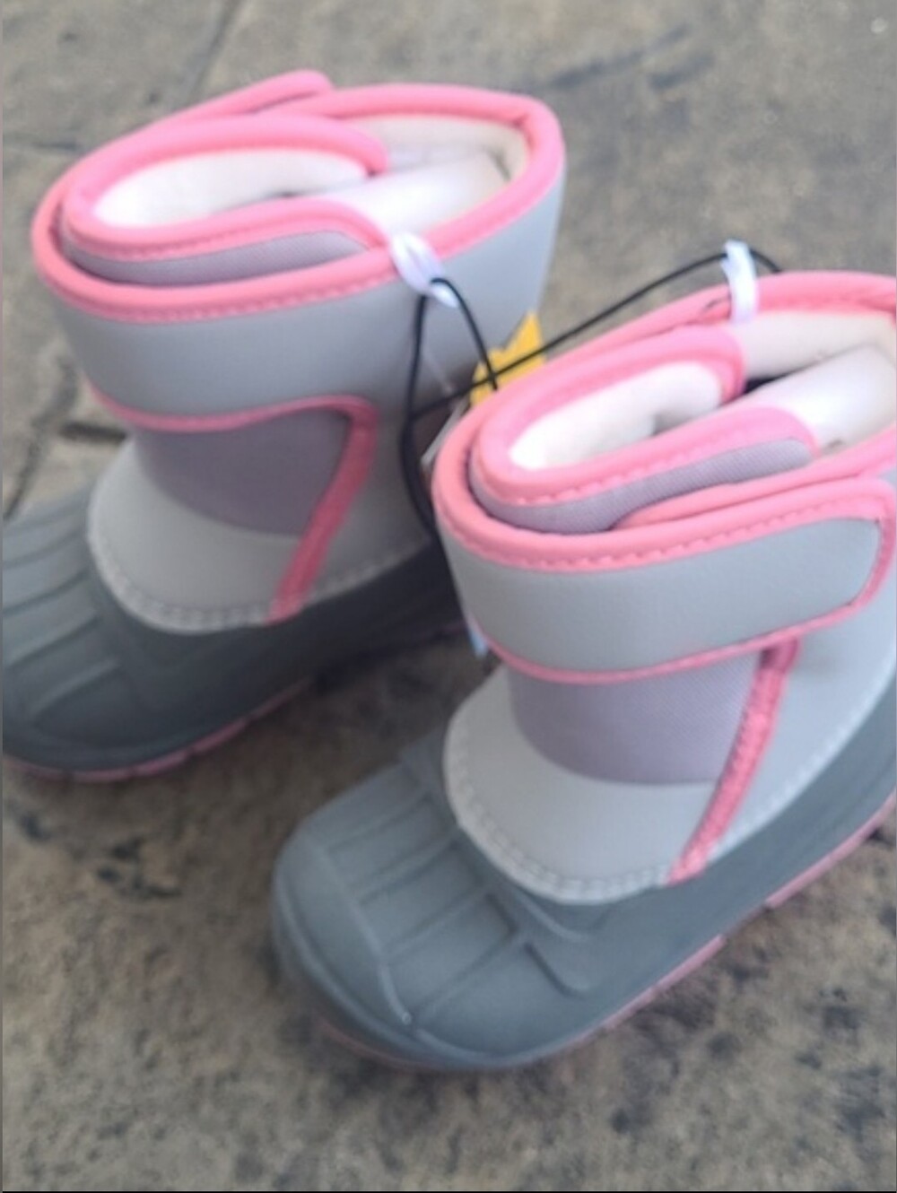 New! Cat & Jack Denver Girls 5 winter snow waterproof leather pink gray boot